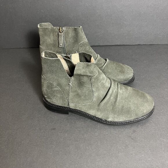 Kelsi Dagger Womens Booties 7 Green Brooklyn Latch Ankle Side Zip Boots $185 - Picture 3 of 14